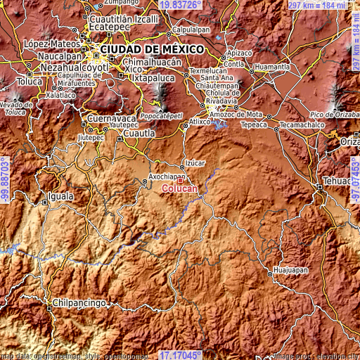 Topographic map of Colucan