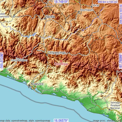 Topographic map of Colotlipa