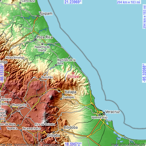 Topographic map of Colipa