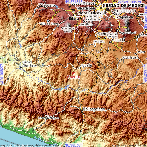 Topographic map of Cocula