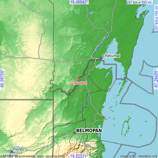 Topographic map of Cocoyol