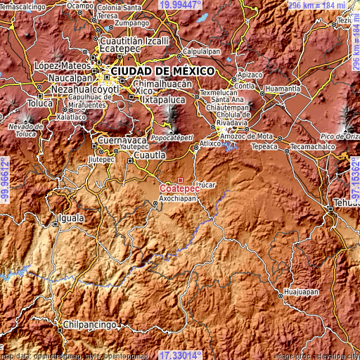 Topographic map of Coatepec