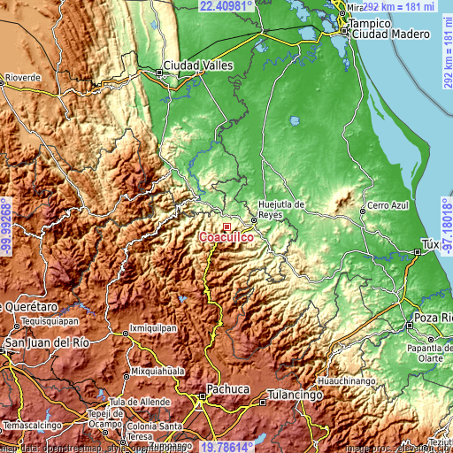 Topographic map of Coacuilco