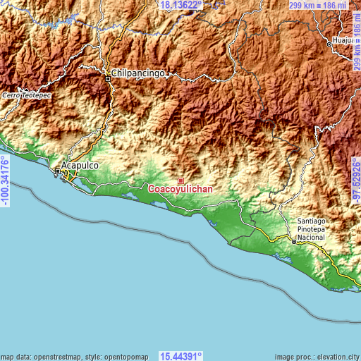 Topographic map of Coacoyulichán