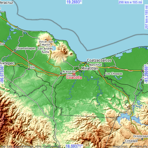 Topographic map of Coacotla