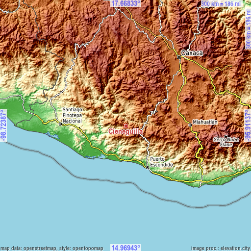 Topographic map of Cieneguilla