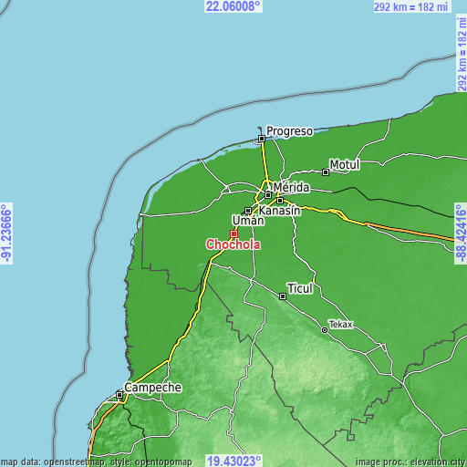 Topographic map of Chochola