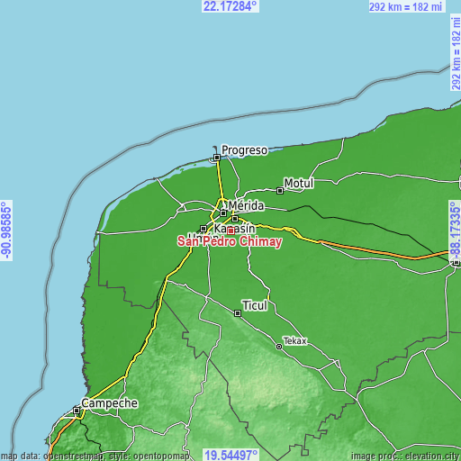 Topographic map of San Pedro Chimay