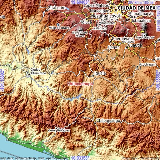 Topographic map of Chilacachapa