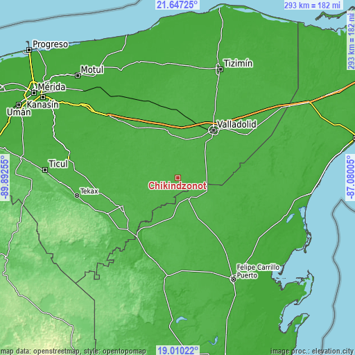 Topographic map of Chikindzonot
