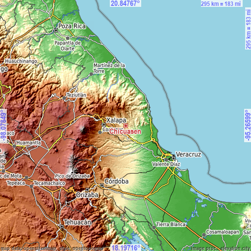 Topographic map of Chicuasen