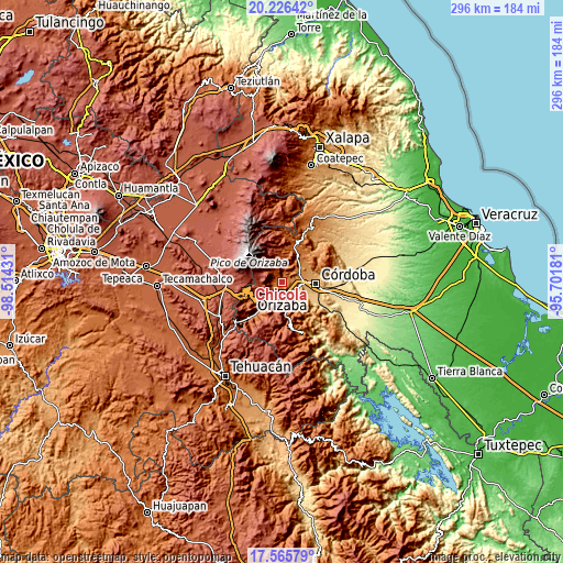 Topographic map of Chicola