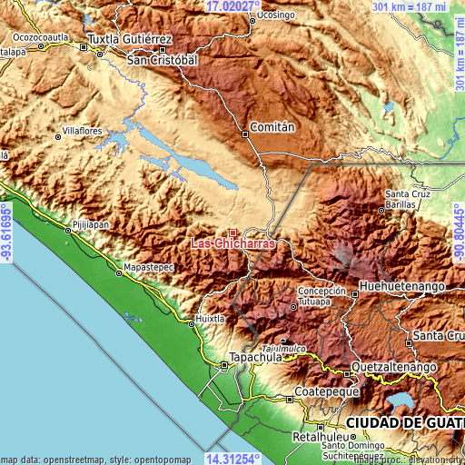 Topographic map of Las Chicharras