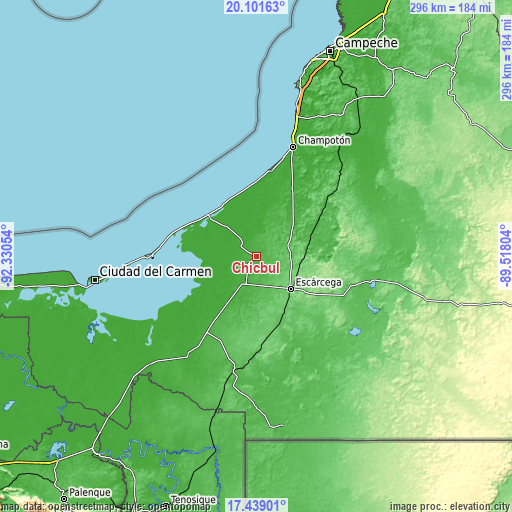 Topographic map of Chicbul