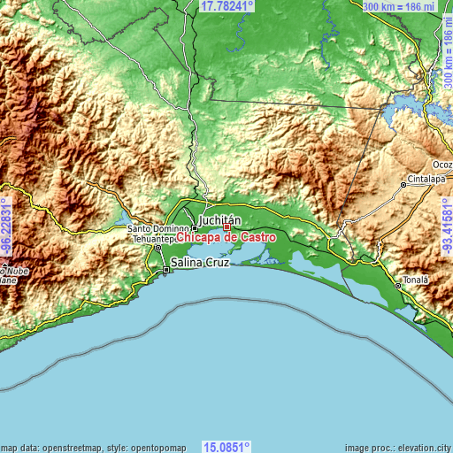 Topographic map of Chicapa de Castro