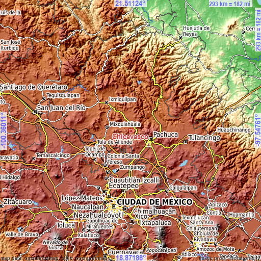 Topographic map of Chicavasco