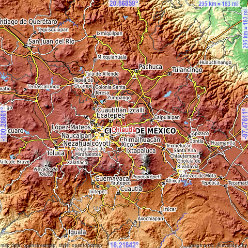 Topographic map of Chiautla