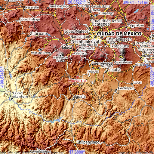 Topographic map of Chavarría