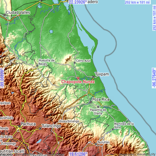 Topographic map of Chapopote Núñez