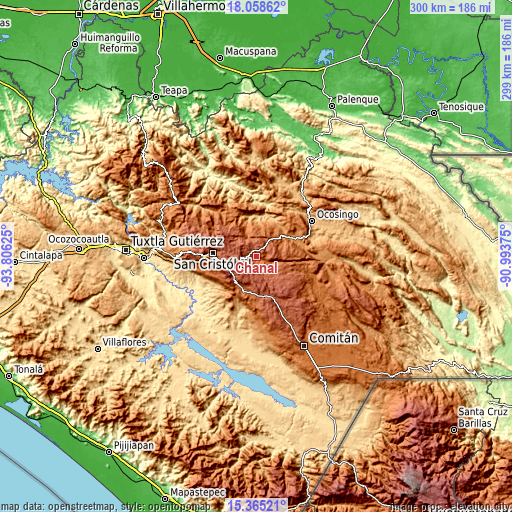 Topographic map of Chanal