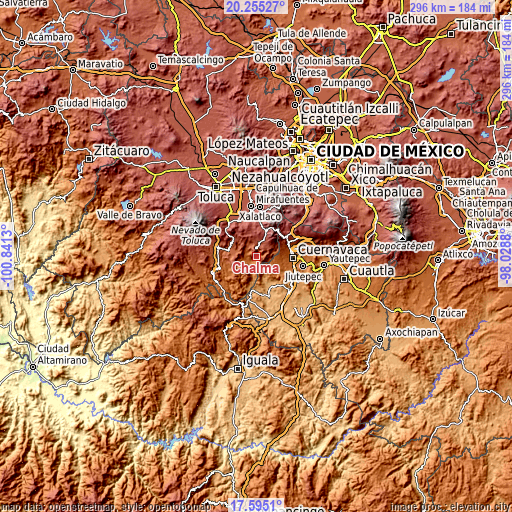 Topographic map of Chalma