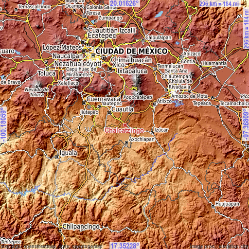 Topographic map of Chalcatzingo