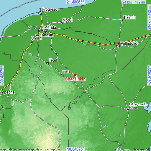Topographic map of Chacsinkin