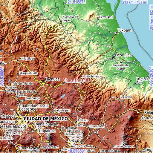 Topographic map of Chachahuantla