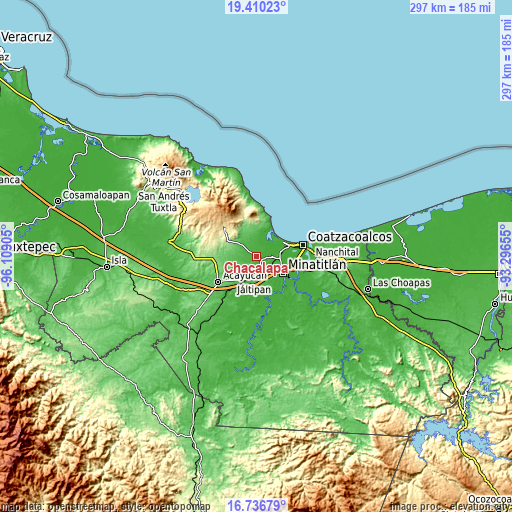 Topographic map of Chacalapa