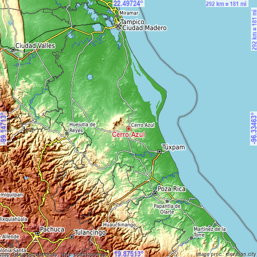 Topographic map of Cerro Azul