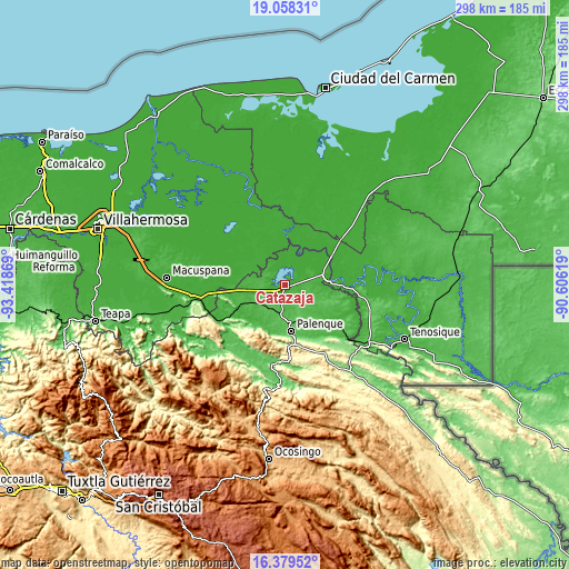 Topographic map of Catazajá