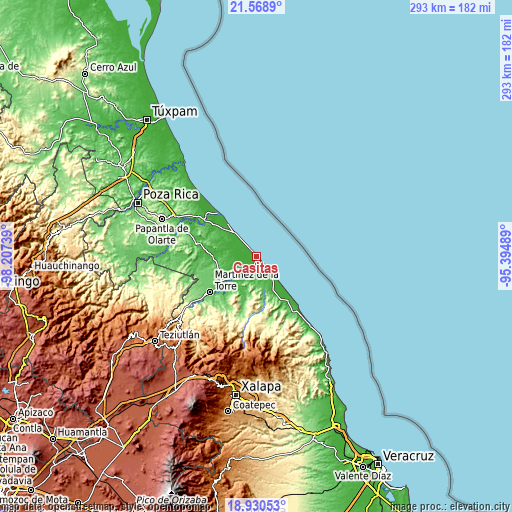 Topographic map of Casitas