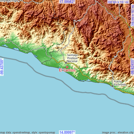 Topographic map of El Carrizo