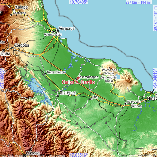 Topographic map of Carlos A. Carrillo