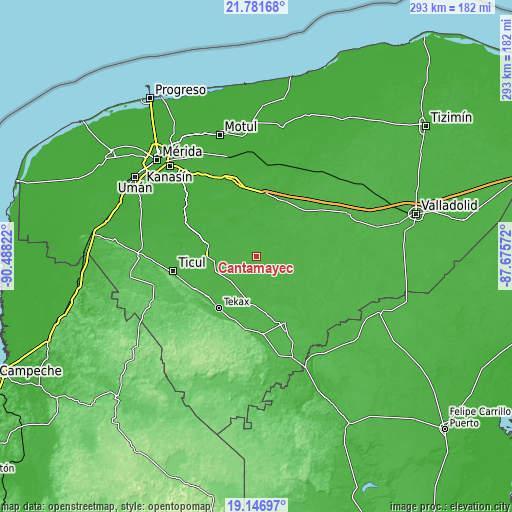 Topographic map of Cantamayec