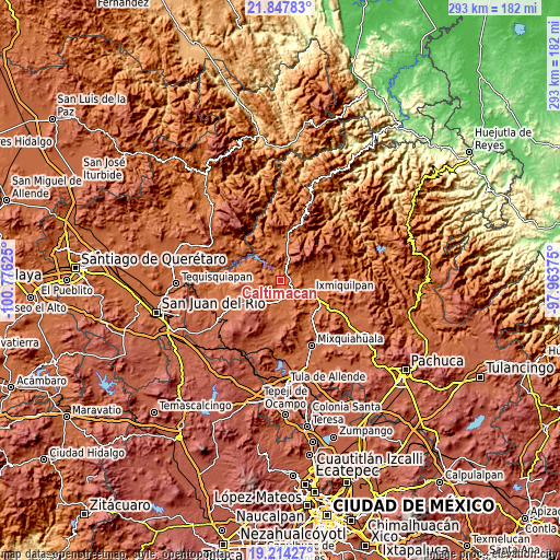 Topographic map of Caltimacan