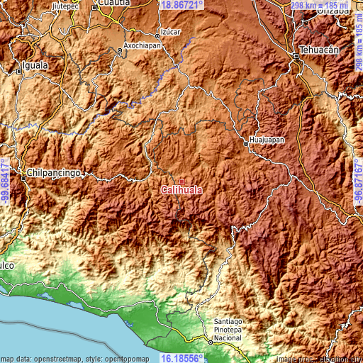 Topographic map of Calihualá