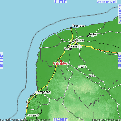 Topographic map of Calcehtoc