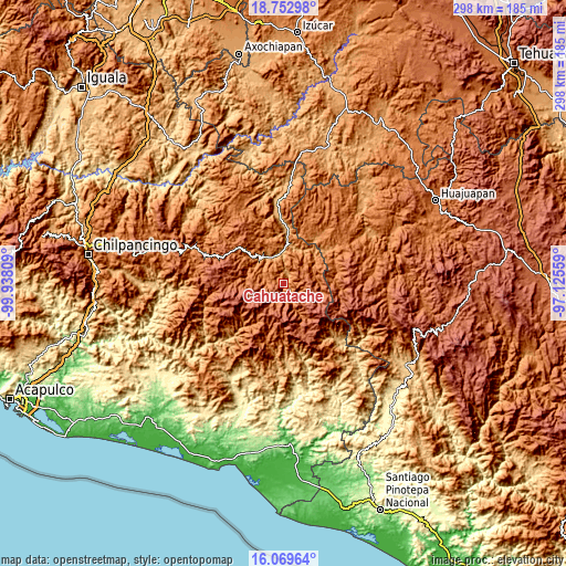 Topographic map of Cahuatache