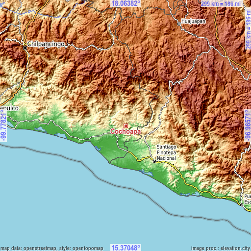 Topographic map of Cochoapa