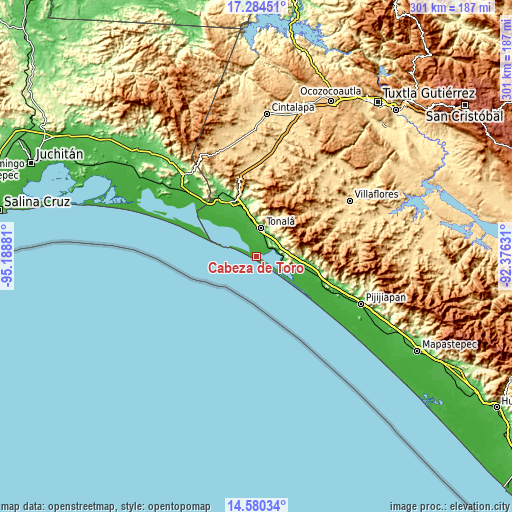 Topographic map of Cabeza de Toro