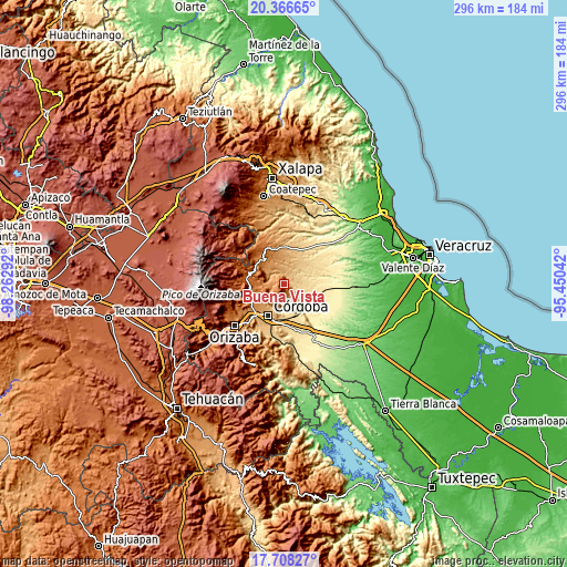 Topographic map of Buena Vista