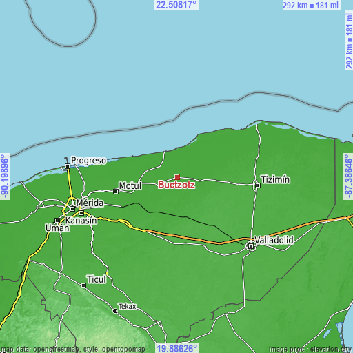 Topographic map of Buctzotz