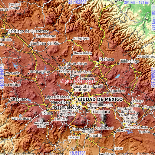 Topographic map of Miguel Bocanegra