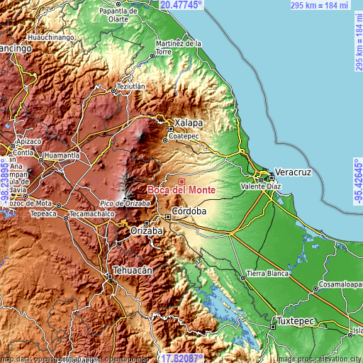 Topographic map of Boca del Monte