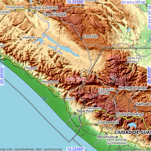 Topographic map of Bella Vista