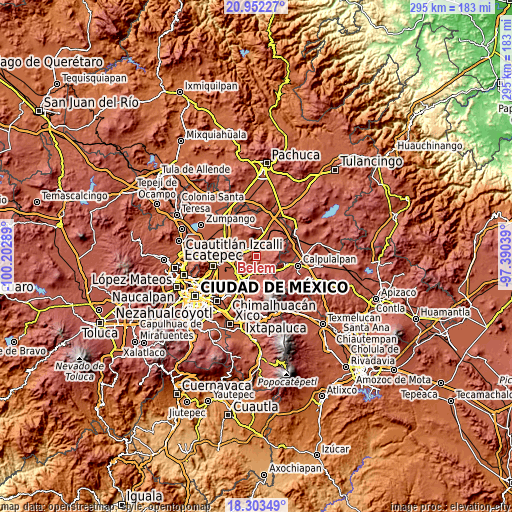 Topographic map of Belem