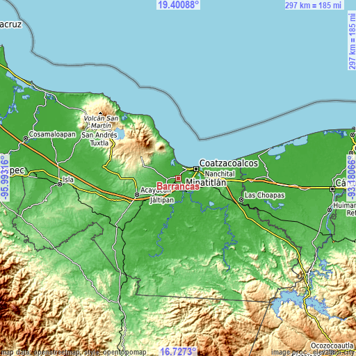 Topographic map of Barrancas