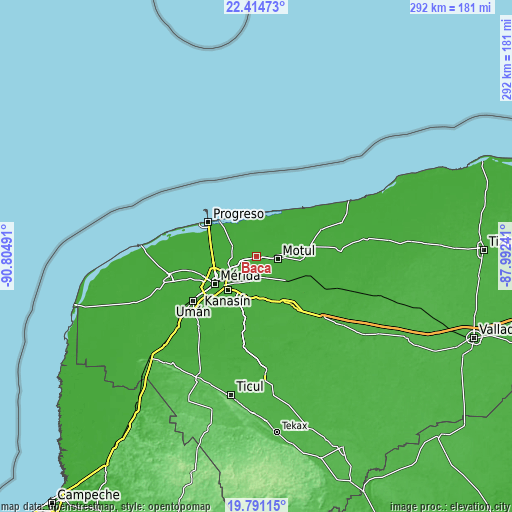 Topographic map of Baca