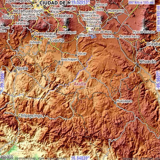 Topographic map of Axutla